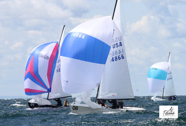 Red, white and blue spinnaker